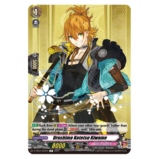 Urashima Kotetsu Kiwame D-TB04/053EN card from the Cardfight!! Vanguard set Touken Ranbu ONLINE 2023