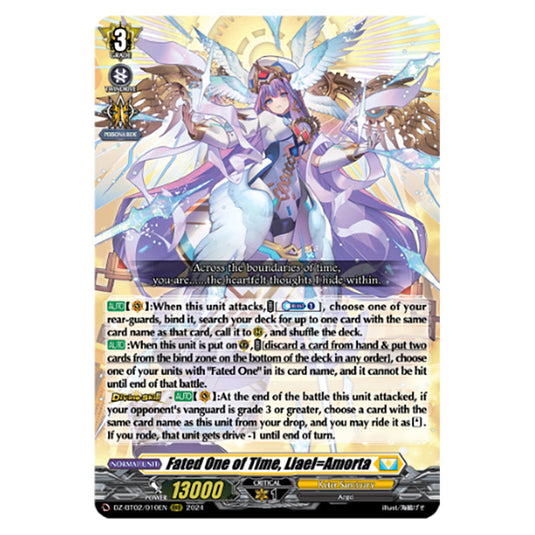 Fated One of Time, Liael=Amorta DZ-BT02/010EN card from the Cardfight!! Vanguard set Illusionless Strife