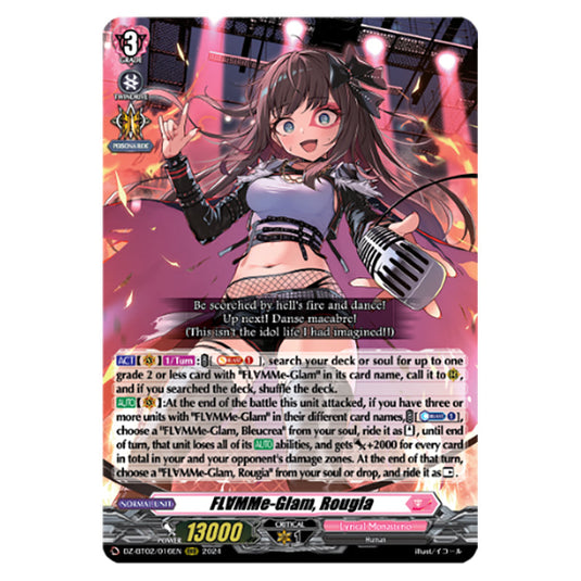 FLAMMe-Glam, Rougia DZ-BT02/016EN card from the Cardfight!! Vanguard set Illusionless Strife