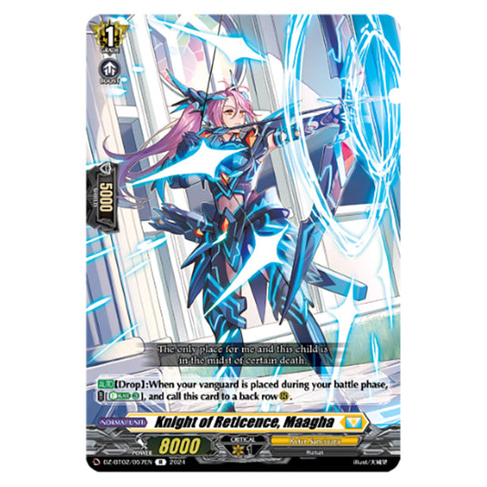 Knight of Reticence, Maagha DZ-BT02/057EN card from the Cardfight!! Vanguard set Illusionless Strife