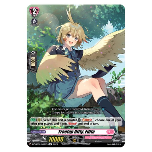 Treetop Ditty, Edita DZ-BT02/064EN card from the Cardfight!! Vanguard set Illusionless Strife