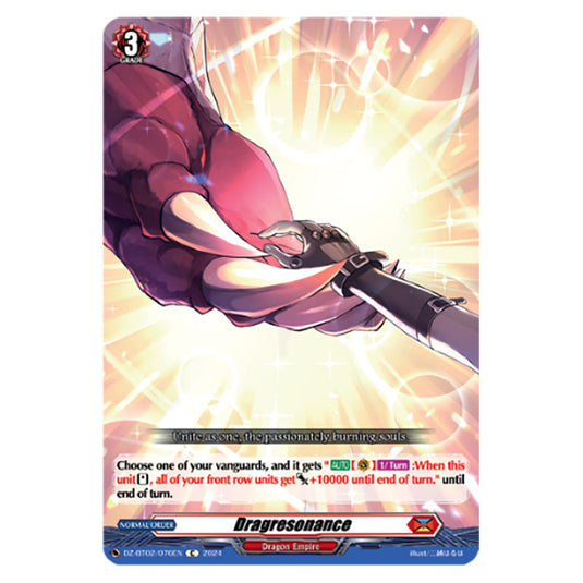 Dragresonance DZ-BT02/076EN card from the Cardfight!! Vanguard set Illusionless Strife