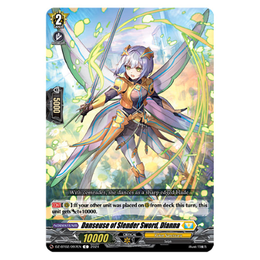 Danseuse of Slender Sword, Dianna DZ-BT02/097EN card from the Cardfight!! Vanguard set Illusionless Strife