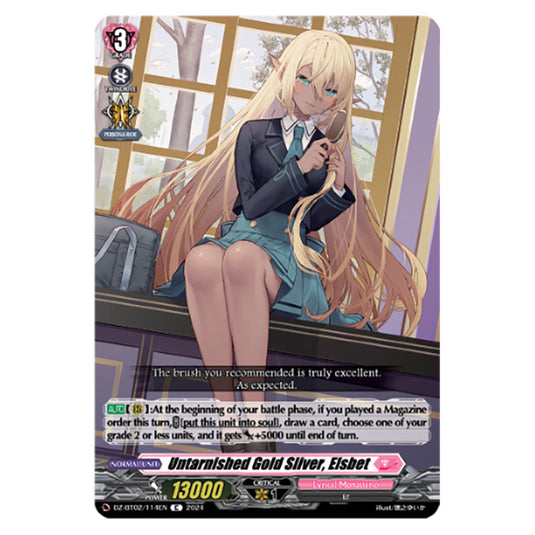 Untarnished Gold Sliver, Elsbet DZ-BT02/114EN card from the Cardfight!! Vanguard set Illusionless Strife