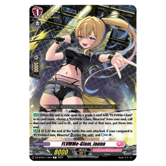 FLAMMe-Glam, Jauna DZ-BT02/119EN card from the Cardfight!! Vanguard set Illusionless Strife