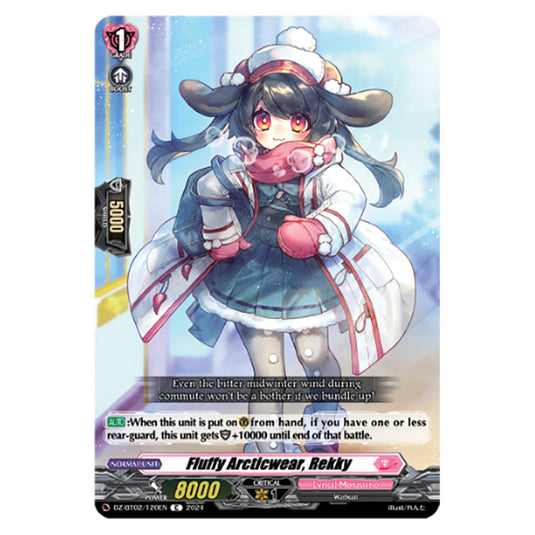 Fluffy Arcticwear, Rekky DZ-BT02/120EN card from the Cardfight!! Vanguard set Illusionless Strife