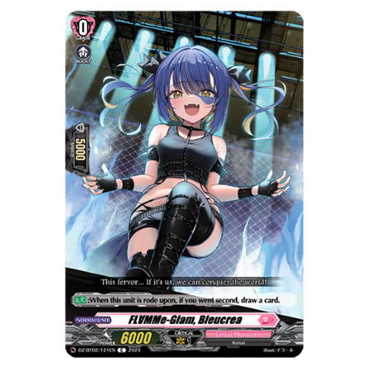 FLAMMe-Glam, Bleucrea DZ-BT02/121EN card from the Cardfight!! Vanguard set Illusionless Strife