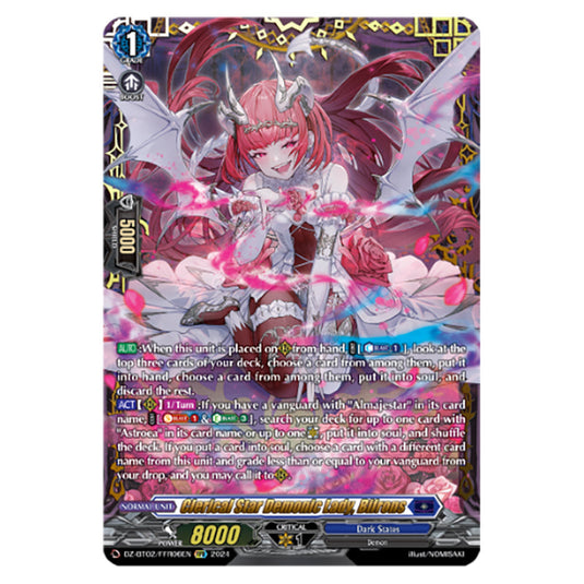 Clerical Star Demonic Lady, Bifrons DZ-BT02/FFR06EN card from the Cardfight!! Vanguard set Illusionless Strife