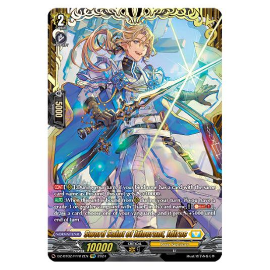 Sword Saint of Itinerant, Idiras DZ-BT02/FFR12EN card from the Cardfight!! Vanguard set Illusionless Strife