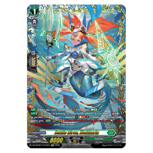 Battle Siren, Eleftheria DZ-BT02/FFR15EN card from the Cardfight!! Vanguard set Illusionless Strife