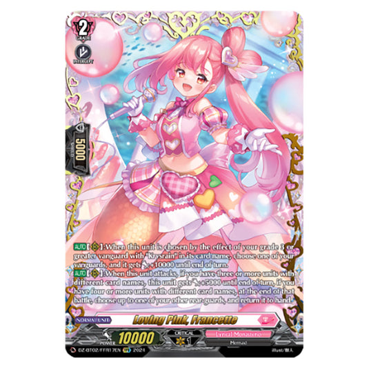 Loving Pink, Francette DZ-BT02/FFR17EN card from the Cardfight!! Vanguard set Illusionless Strife