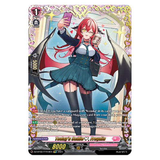 Today's Selfie, Freydis DZ-BT02/FFR18EN card from the Cardfight!! Vanguard set Illusionless Strife