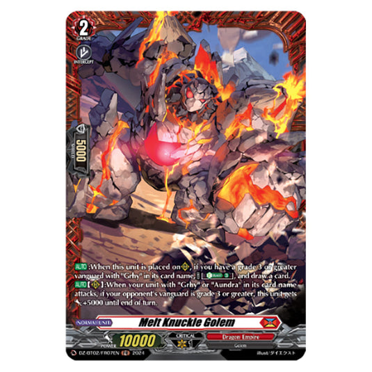 Melt Knuckle Golem DZ-BT02/FR07EN card from the Cardfight!! Vanguard set Illusionless Strife