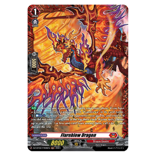 Flareblow Dragon DZ-BT02/FR08EN card from the Cardfight!! Vanguard set Illusionless Strife