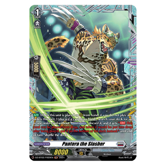 Pantera the Slasher DZ-BT02/FR20EN card from the Cardfight!! Vanguard set Illusionless Strife