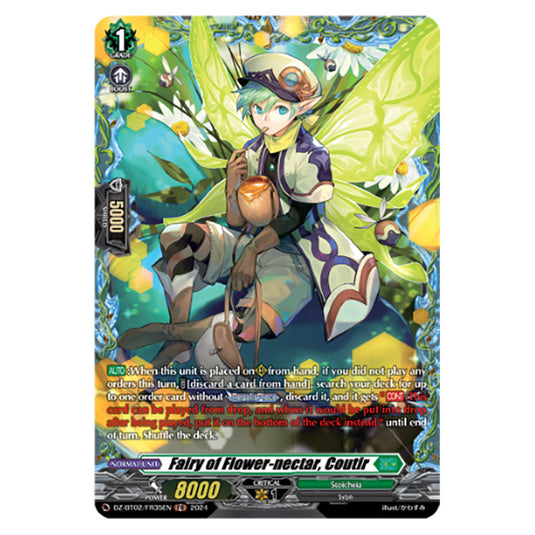 Fairy of Flower-nectar, Coutir DZ-BT02/FR35EN card from the Cardfight!! Vanguard set Illusionless Strife