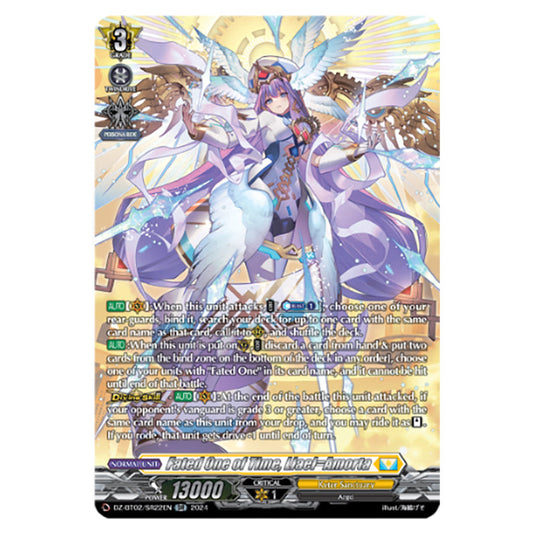 Fated One of Time, Liael=Amorta DZ-BT02/SR22EN card from the Cardfight!! Vanguard set Illusionless Strife