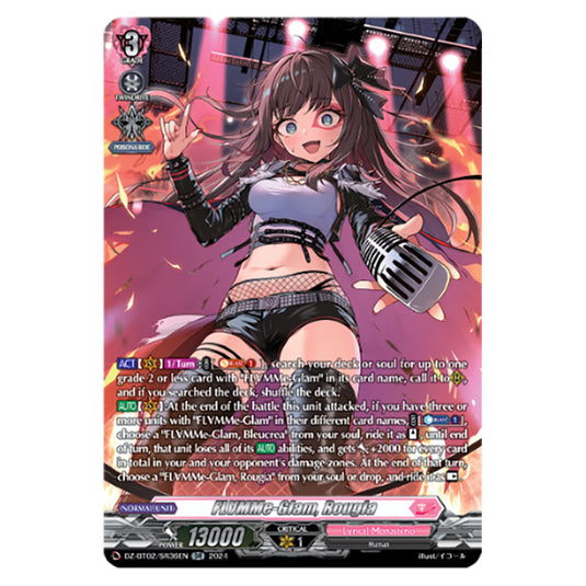 FL∀MMe-Glam, Rougia DZ-BT02/SR36EN card from the Cardfight!! Vanguard set Illusionless Strife