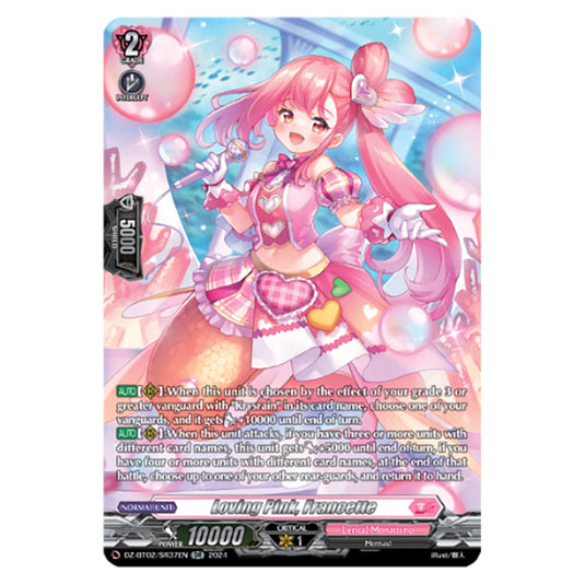 Loving Pink, Francette DZ-BT02/SR37EN card from the Cardfight!! Vanguard set Illusionless Strife