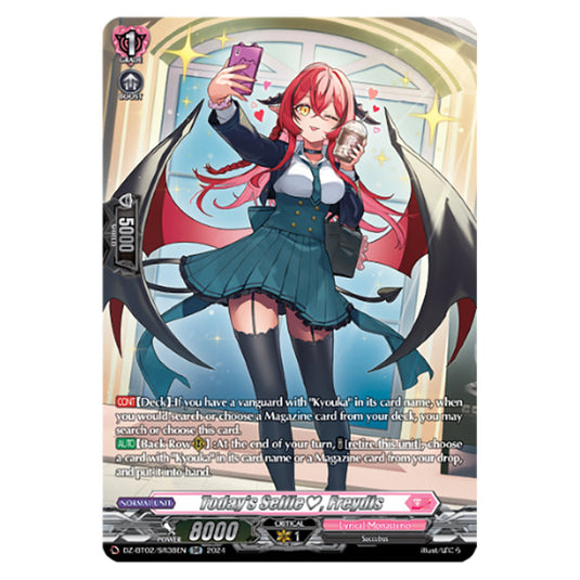 Today's Selfie, Freydis DZ-BT02/SR38EN card from the Cardfight!! Vanguard set Illusionless Strife