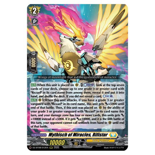 Mythisch of Miracles, Rifistor DZ-BT08/012EN card from the Cardfight!! Vanguard set Knights 0f Rebirth