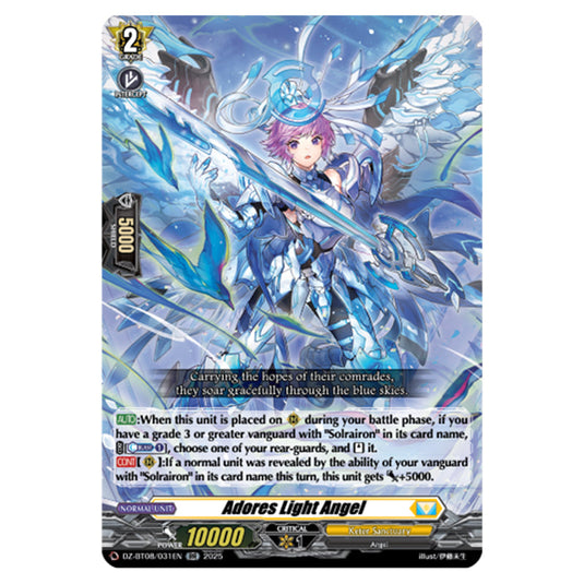 Adore Slight Angel DZ-BT08/031EN card from the Cardfight!! Vanguard set Knights 0f Rebirth