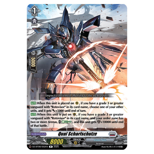 Qual Scharfschutze DZ-BT08/052EN card from the Cardfight!! Vanguard set Knights 0f Rebirth