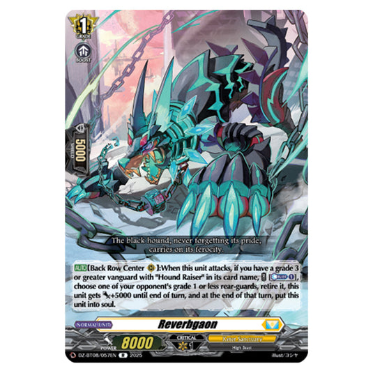 Reverbgaon DZ-BT08/057EN card from the Cardfight!! Vanguard set Knights 0f Rebirth