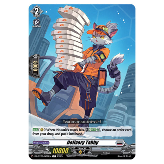Delivery Tabby DZ-BT08/086EN card from the Cardfight!! Vanguard set Knights 0f Rebirth