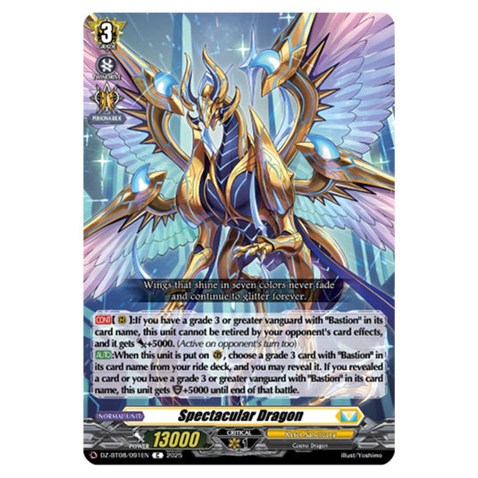Spectacular Dragon DZ-BT08/091EN card from the Cardfight!! Vanguard set Knights 0f Rebirth