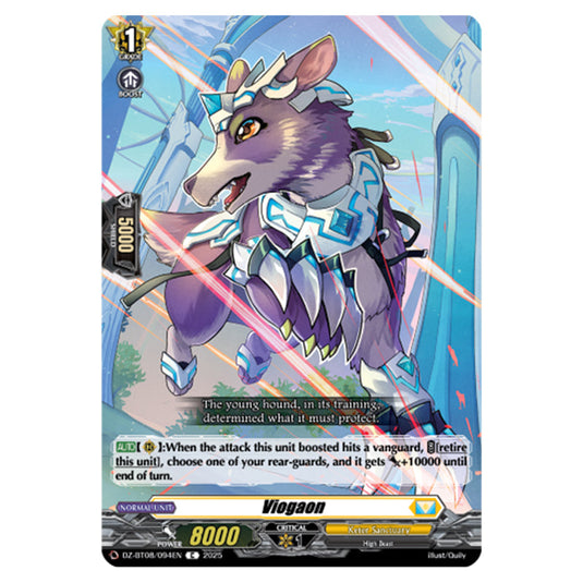 Viogaon DZ-BT08/094EN card from the Cardfight!! Vanguard set Knights 0f Rebirth