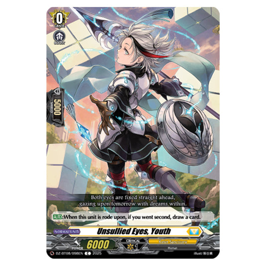 Unsullied Eyes, Youth DZ-BT08/098EN card from the Cardfight!! Vanguard set Knights 0f Rebirth