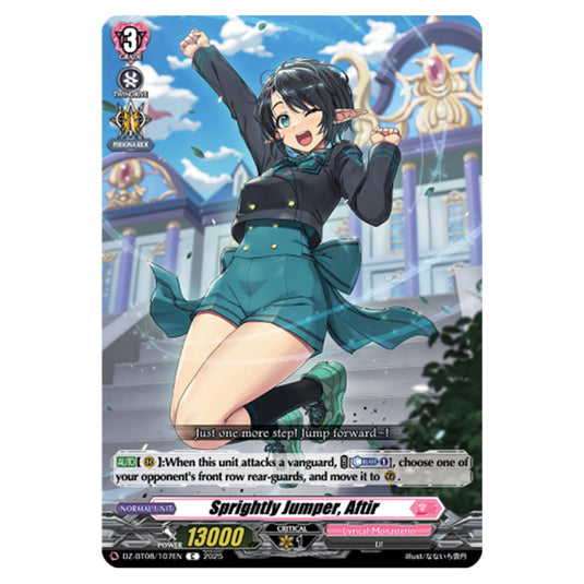 Sprightly Jumper, Aftir DZ-BT08/107EN card from the Cardfight!! Vanguard set Knights 0f Rebirth