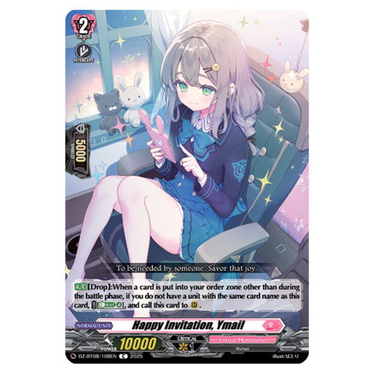 Happy Invitation, Email DZ-BT08/108EN card from the Cardfight!! Vanguard set Knights 0f Rebirth
