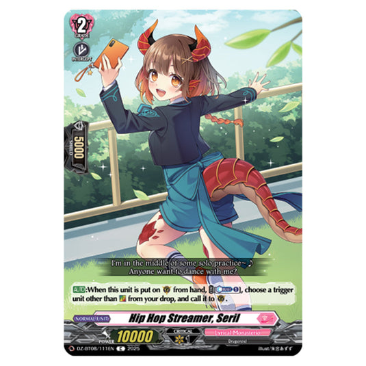 Hip Hop Streamer, Serio DZ-BT08/111EN card from the Cardfight!! Vanguard set Knights 0f Rebirth