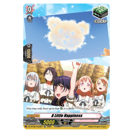 A Little Happiness DZ-BT08/EX23EN card from the Cardfight!! Vanguard set Knights 0f Rebirth