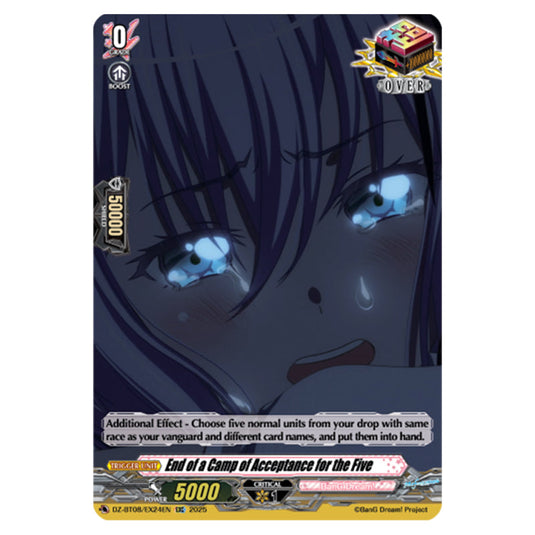 End of a Camp of Acceptance for the Five DZ-BT08/EX24EN card from the Cardfight!! Vanguard set Knights 0f Rebirth