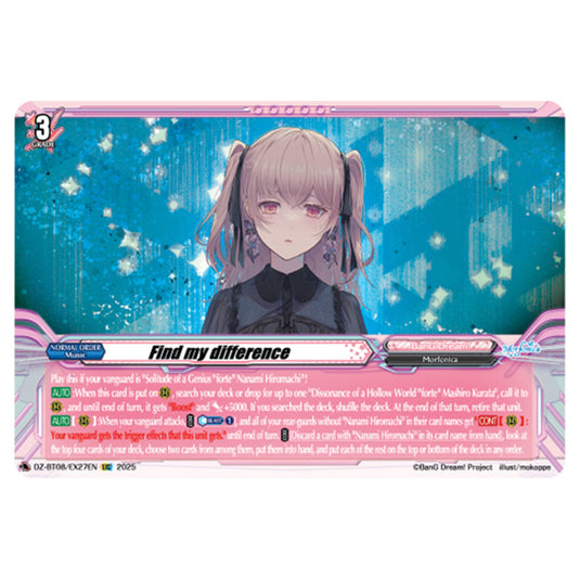 Find my difference DZ-BT08/EX27EN card from the Cardfight!! Vanguard set Knights 0f Rebirth