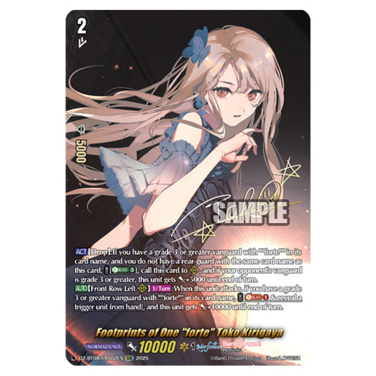 Footprints of One "forte" Toko Kirigaya DZ-BT08/EXS02EN card from the Cardfight!! Vanguard set Knights 0f Rebirth