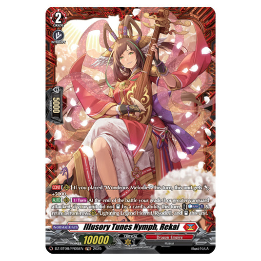 Mystical Tunes Nymph, Rekai DZ-BT08/FR05EN card from the Cardfight!! Vanguard set Knights 0f Rebirth