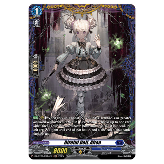 Direful Doll, Altea DZ-BT08/FR14EN card from the Cardfight!! Vanguard set Knights 0f Rebirth