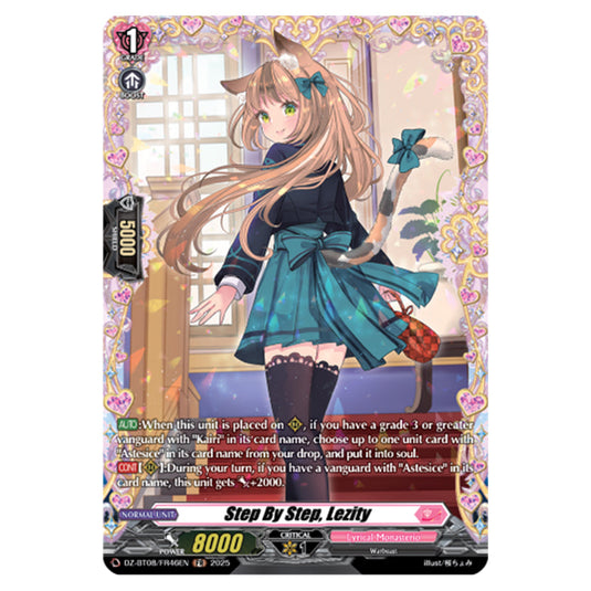 Step By Step, Lezity DZ-BT08/FR46EN card from the Cardfight!! Vanguard set Knights 0f Rebirth