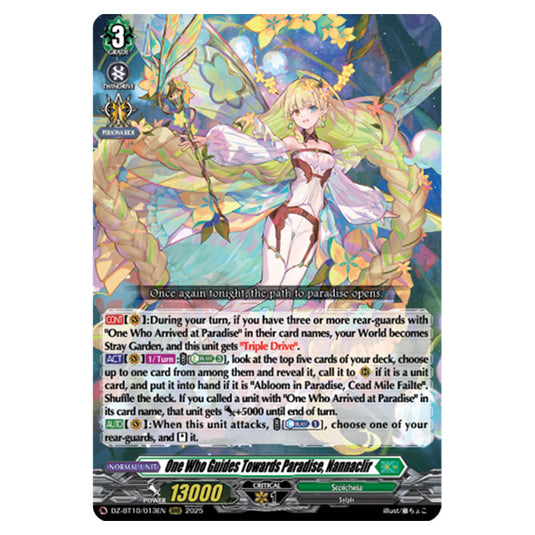 One Who Guides Towards Paradise, Nannaclir DZ-BT10/013EN card from the Cardfight!! Vanguard set Dragonsoul Resonance