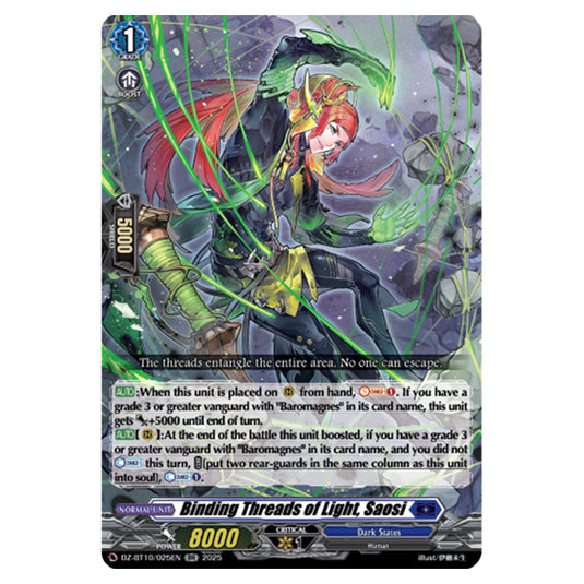 Binding Threads of Light, Saosi DZ-BT10/025EN card from the Cardfight!! Vanguard set Dragonsoul Resonance