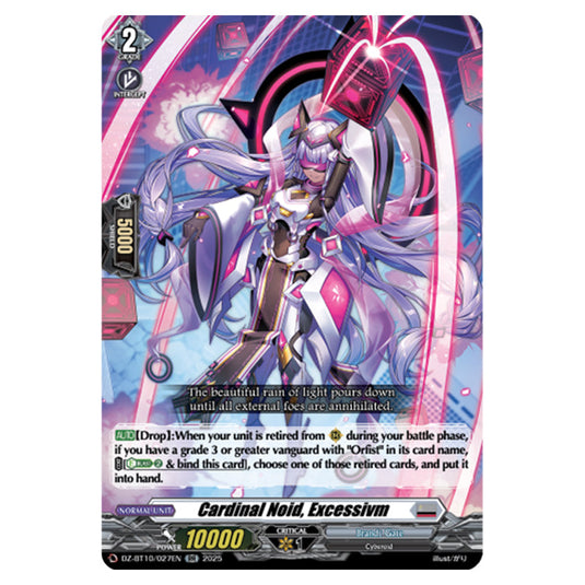 Cardinal Noid, Excessivm DZ-BT10/027EN card from the Cardfight!! Vanguard set Dragonsoul Resonance