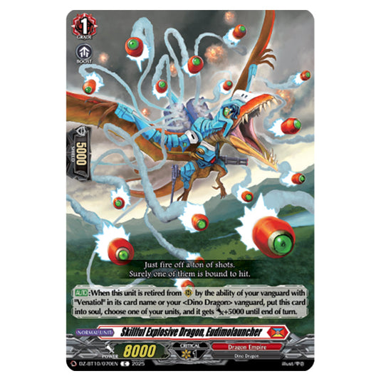Skillful Explosive Dragon, Eudimolauncher DZ-BT10/070EN card from the Cardfight!! Vanguard set Dragonsoul Resonance
