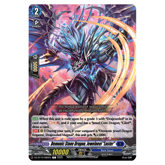 Demonic Stone Dragon, Jewelneel "Luster" DZ-BT10/080EN card from the Cardfight!! Vanguard set Dragonsoul Resonance