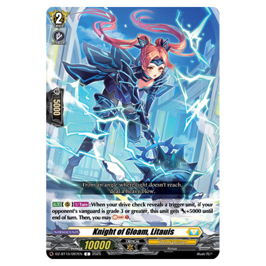 Knight of Gloam, Litauis DZ-BT10/097EN card from the Cardfight!! Vanguard set Dragonsoul Resonance