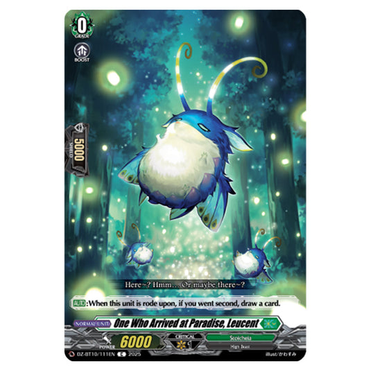 One Who Arrived at Paradise, Leucent DZ-BT10/111EN card from the Cardfight!! Vanguard set Dragonsoul Resonance