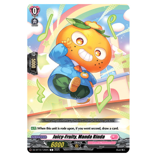 Juicy-Fruity, Manda Rinda DZ-BT10/120EN card from the Cardfight!! Vanguard set Dragonsoul Resonance